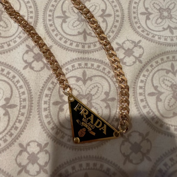 Authentic Repurposed Prada Triangle Necklace - Picture 3 of 4